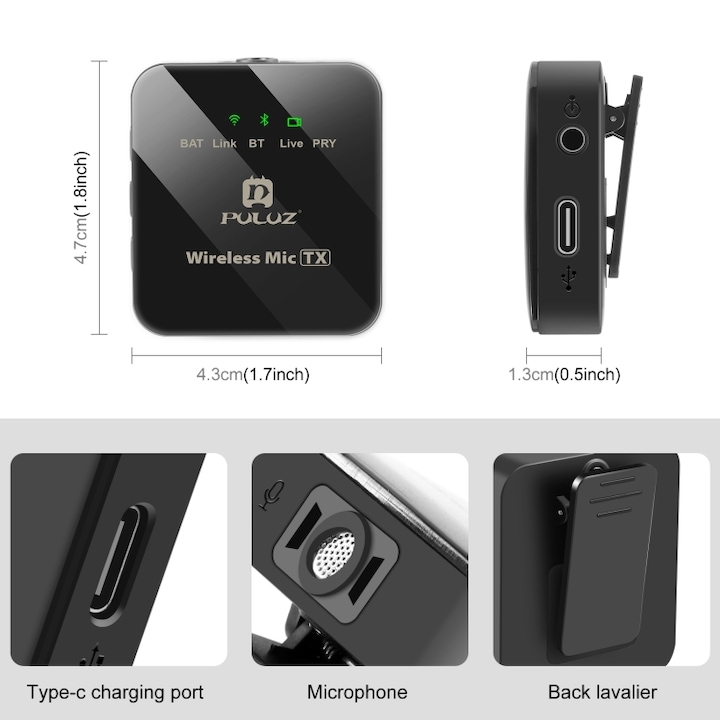 Produktbild Puluz Wireless Lavalier Microphone 2 TX + 1 RX