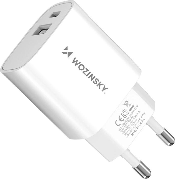 Actual product image Wozinsky WGWCW USB-A USB-C 20W wall charger - white (20 W)