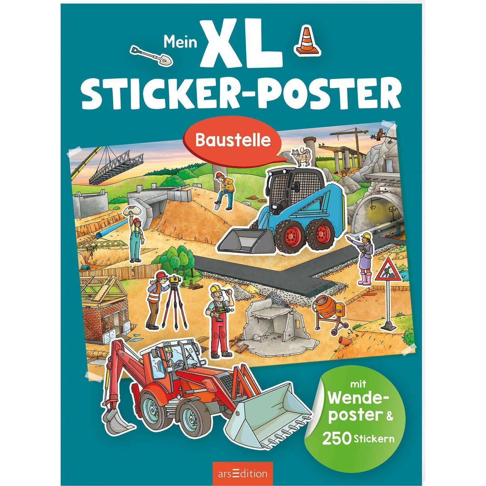 Ars Edition, Sticker, Mein XL Sticker-Poster Baustelle