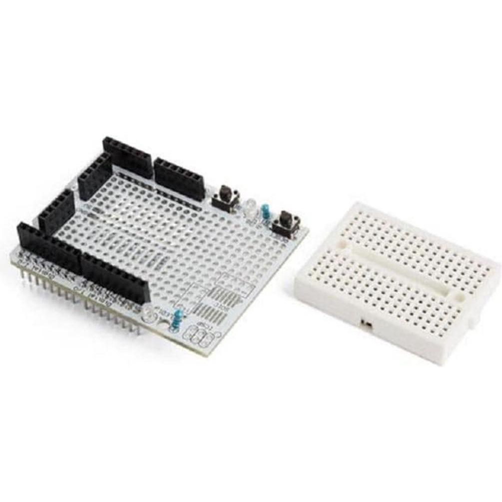 Whadda Scheda con mini breadboard per Arduino UNO, Scheda + Kit di sviluppo