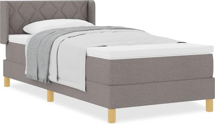 Image du produit VidaXL Lit Boxspring Avec Matelas Tissu Taupe (100 x 200 cm)