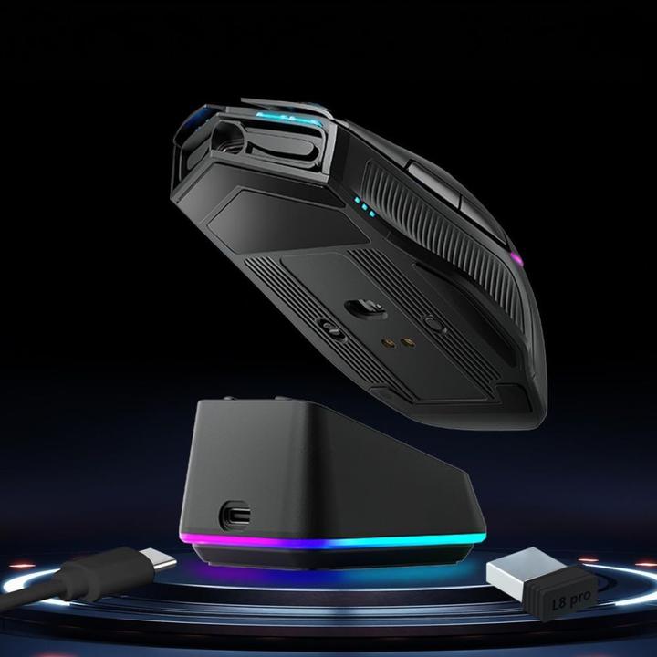 Actual product image Machenike Other L8 Pro Wireless Gaming Mouse - Black (Cable, Docking, Wireless)