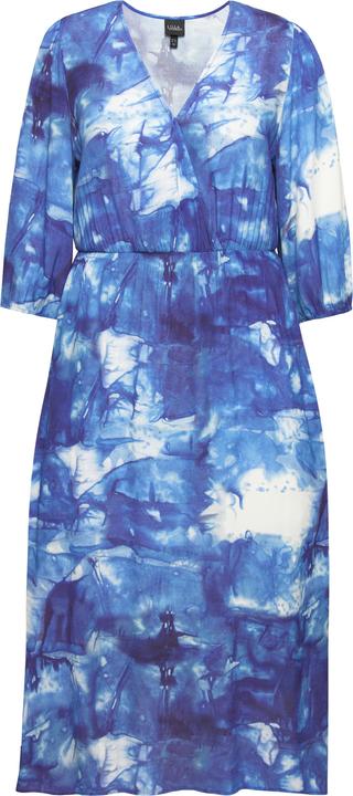 Immagine prodotto Ulla Popken Abito maxi con batik, effetto incrociato, scollo a V e maniche a 3/4 (54)