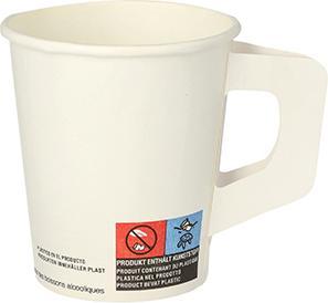 Produktbild Papstar Papp-Trinkbecher mit Henkel, 0,18 l, weiá (80 x)
