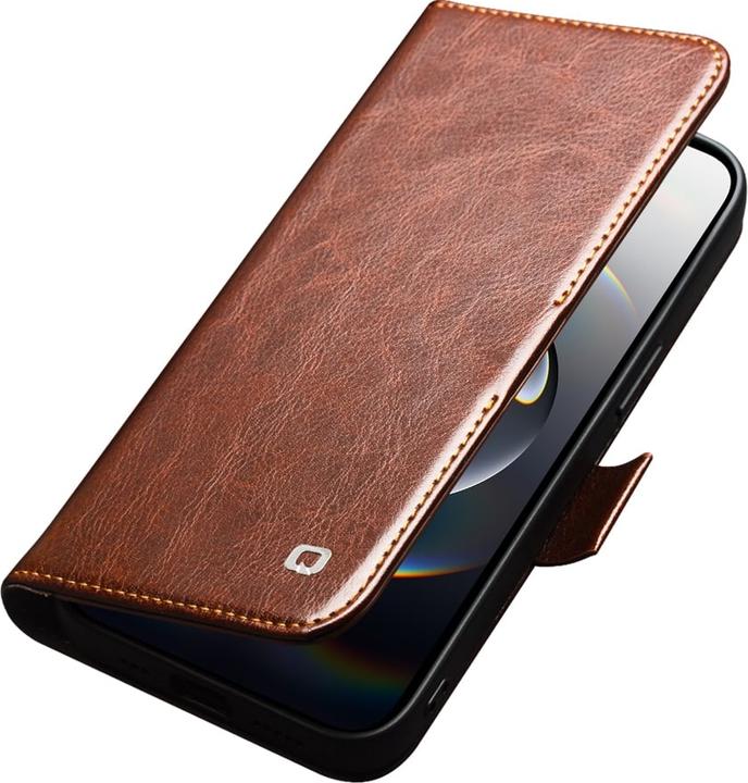 Image du produit QiAlino Fourre Flip cuir véritable avec fermeture magnétique (Apple iPhone 16e)