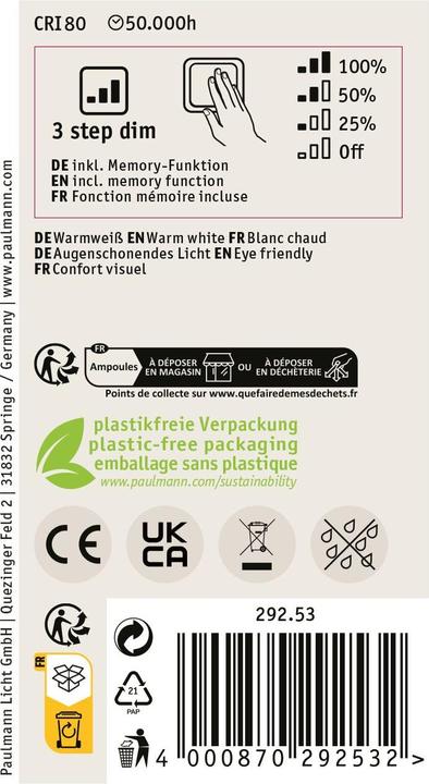 Produktbild Paulmann AGL Eco-Line (E27, 8 W, 1521 lm, 1 x, B)