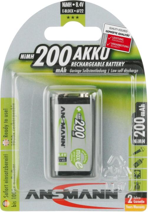 Produktbild Ansmann E-Block (1 Stk., 9V Block, 200 mAh)