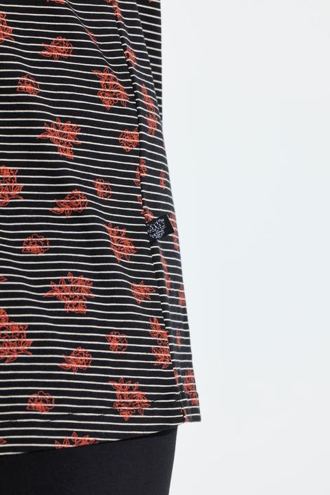 Actual product image Ulla Popken Pinstripe Petal Two Piece Pajama Set (46, 48)