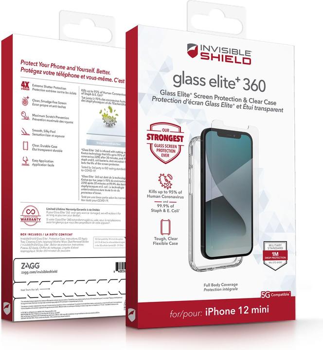 Actual product image Zagg InvisibleShield Glass Elite+ 360 (Apple iPhone 12 mini)