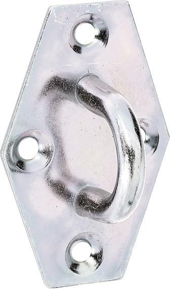 Produktbild GAH ALBERTS 31647 1 Öse Krampe auf Platte verzinkt, Silber (1 Stk.)