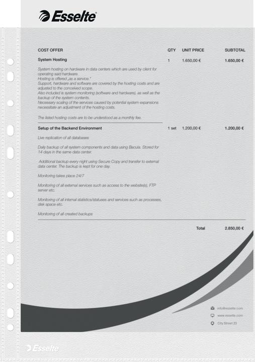 Produktbild Leitz Prospekthuelle A4 oben offen Prospekthlle Esselte, A4, oben offen, PP Folie, genarbt (A4, 1 x)