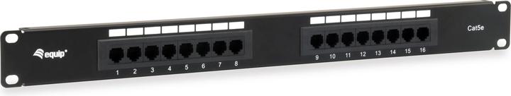 Produktbild equip Patchpanel 16x RJ45 Cat5e 19" 1HE ungeschirmt schwarz