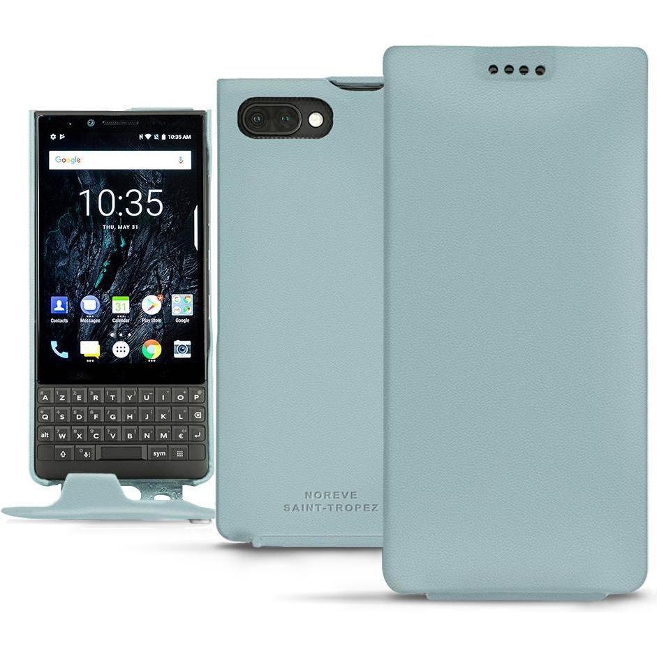 Noreve Lederschutzhülle vertikal (Blackberry KEY2), Smartphone Hülle, Blau
