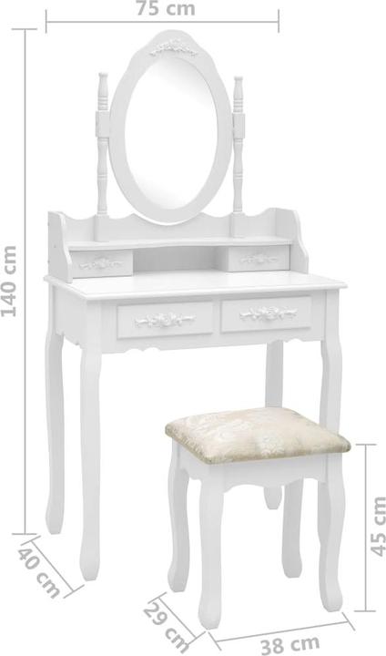 Actual product image vidaXL Kolman (75 x 69 x 140 cm)