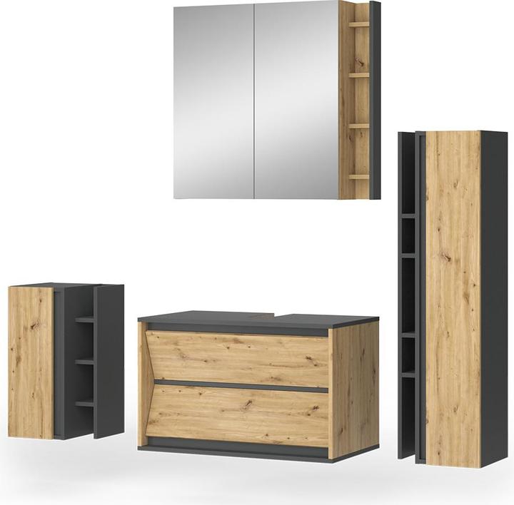 Produktbild Vicco Badmöbel-Set Edelin, Artisan/Anthrazit, 4 Teile