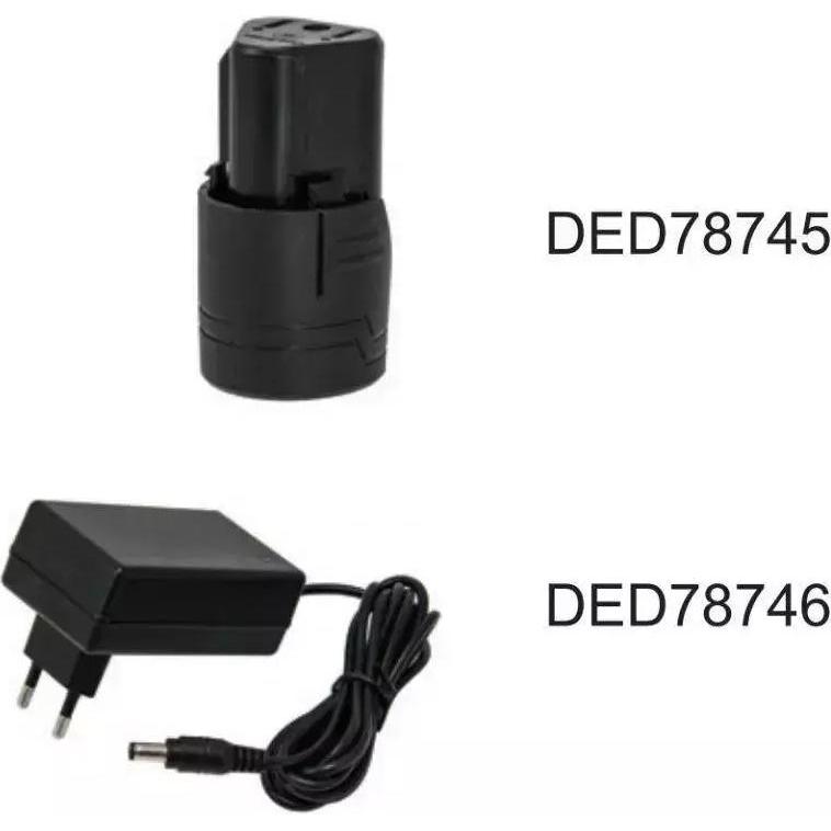 Dedra, Werkzeugakku + Ladegerät, Batterie 1,5 Ah 12 V für DED7874 (DED78745) (12 V)