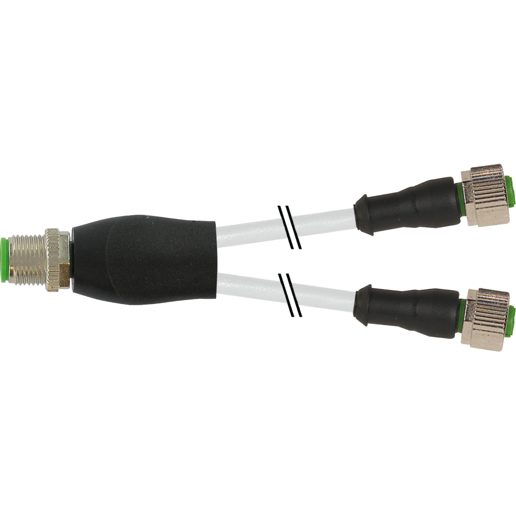Murr Elektronik Distributore a Y M12, Cavo + Spina elettrica, Grigio