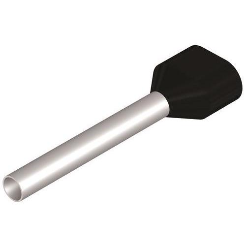 Weidmüller, Kabelverbindung, 9037490000 Zwillings-Aderendhülse 1.5 mm² Teilisoliert Schwarz 100 St