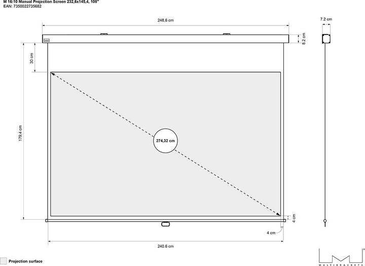 Immagine prodotto Multibrackets Manuale (108", 16:10)
