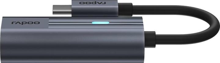 Actual product image Rapoo USB-C adapter, USB-C to 3.5 mm audio, grey