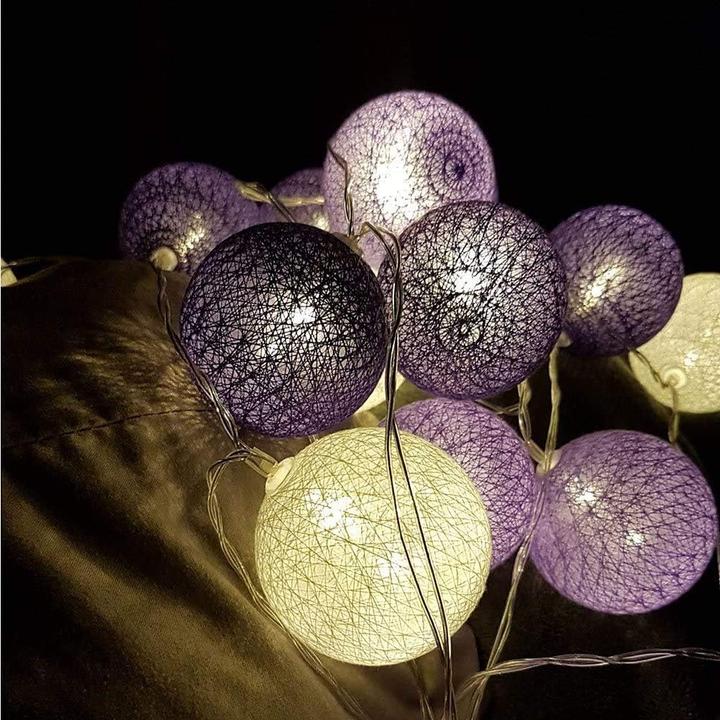 Actual product image Ciskotu LED-Lichterkette mit 20 Baumwollkugeln (3.30 m)