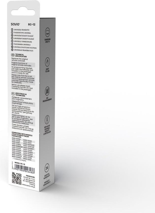 Produktbild Savio RC-12 Fernbedienung IR Wireless TV (Gerätespezifische Fernbedienung, Infrarot)