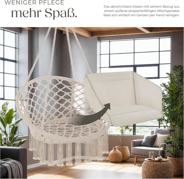 Image du produit tectake Fauteuil suspendu (150 kg)