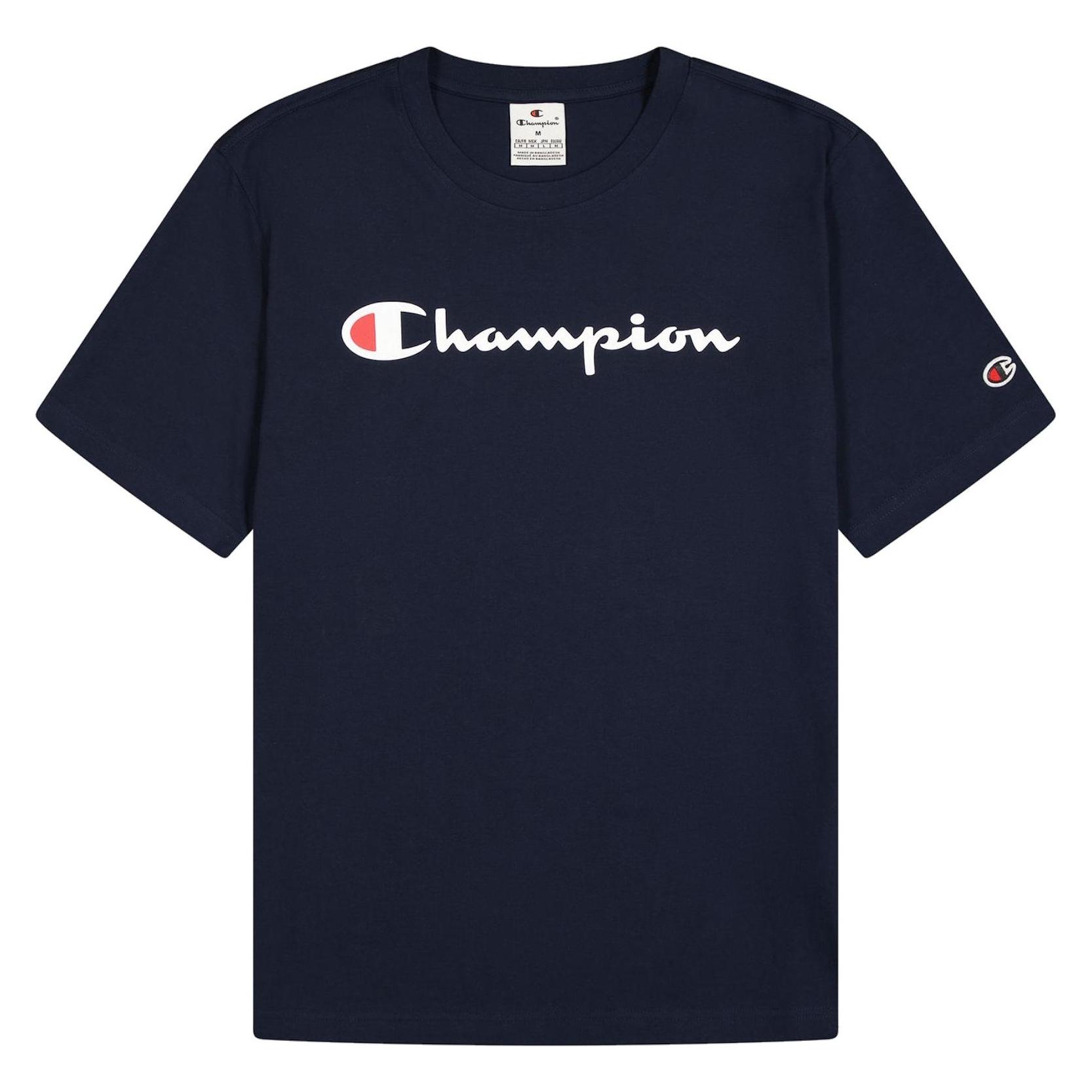 Champion, Herren, Sportshirt, Koszulka Męska Ss Tee Granatowa 220256 BS501 S (S), Blau, S