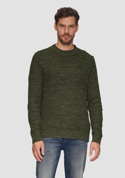 Produktbild S.Oliver Strickpullover Melierter Pullover mit Patentmuster und Crew Neck (S)