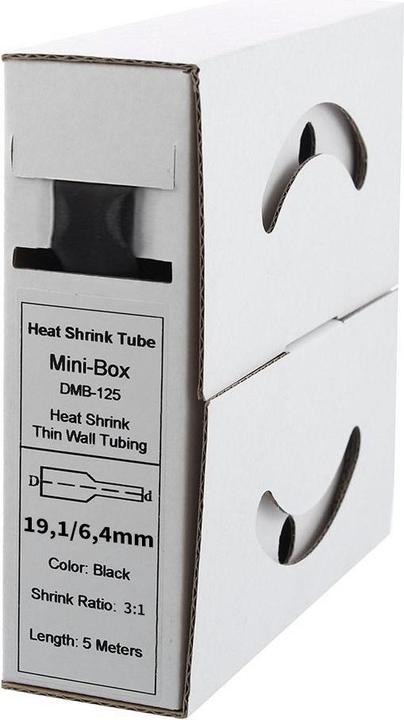 Offgridtec Tubo termorestringente da 5m con adesivo 19mm>6mm nero Rapporto 3:1 (1x)