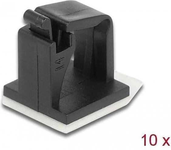 Delock Cable holder with locking clip self-adhesive black 10 pieces