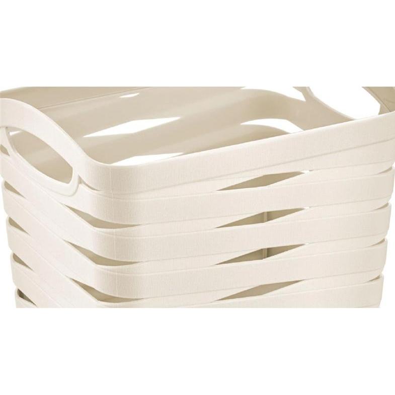 Thumbnail - Üçsan Plastik, Aufbewahrungskorb, BASKET 1.5L RIBBON M-094 CREAM (1 x)