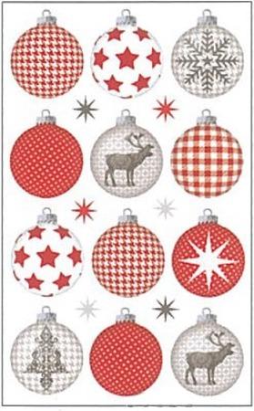 Produktbild BSB-Obpacher Aufkleber Deco Sticker Baumkugeln rotweiss und