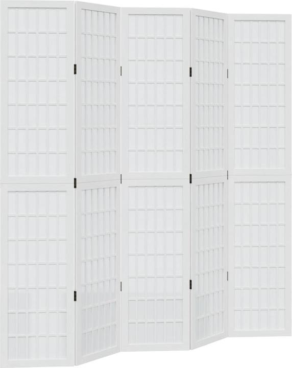 Image du produit vidaXL Séparation de pièce Paravent Mur d'Espagne 5 pcs. blanc bois massif