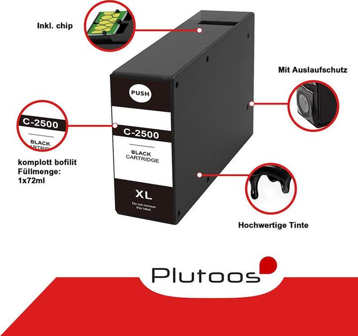 Produktbild Plutoos Canon PGI-2500XL Patronen kompatibel, 4er Farbset (BK, C, M, Y)