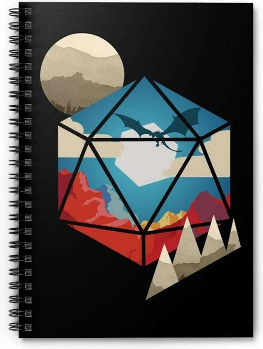 Immagine prodotto Glass Staff Notizbuch d20 World Schwarz/Mehrfarbig (Righe, Copertina rigida)