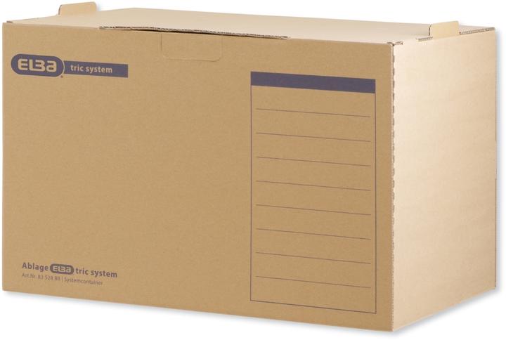Actual product image Elba Archive container tric system, natural brown made of sturdy corrugated cardboard, with closure flap (A4)