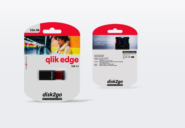 Actual product image Disk2go USB flash drive qlik edge 256GB (256 GB, USB-A)