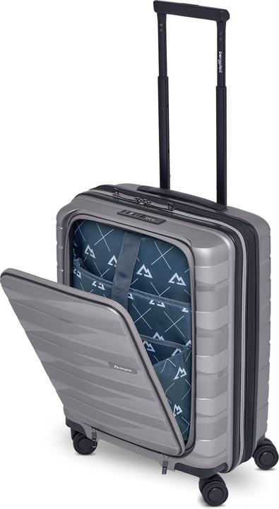 Actual product image Bergpfeil Travel 4 Rollen Kabinentrolley 55 cm Laptopfach mit Dehnfalte (46 l)
