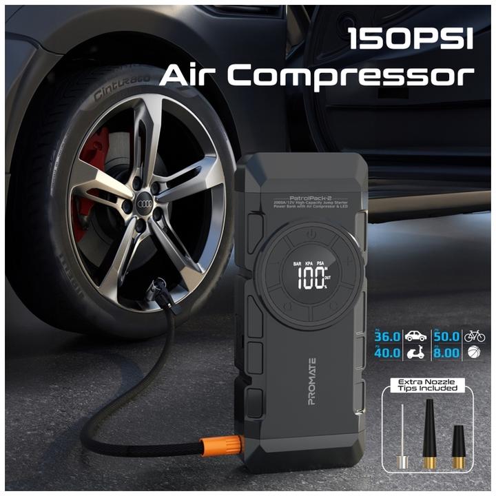 Immagine prodotto ProMate Avviatore di emergenza per auto ad alte prestazioni PatrolPack-2 (2000 A, 12000 mAh)