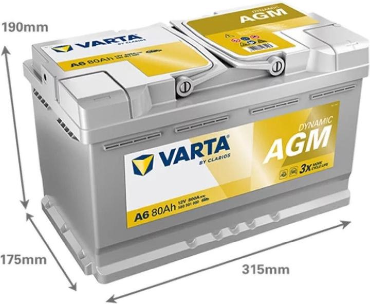 Produktbild Varta AGM4 12V 80 AH 800EN (A) (12 V, 80 Ah, 800 A)