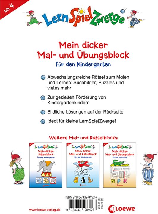 Produktbild Mein dicker Mal- und Übungsblock für den Kindergarten (Deutsch, Katrin Merle, 2018)