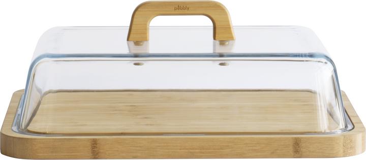 Pebbly Cheese box with glass lid