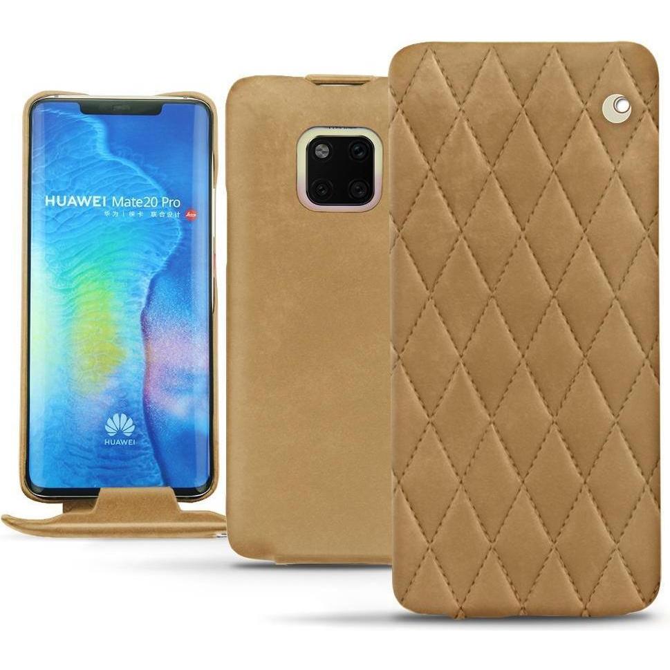 Noreve Lederschutzhülle vertikal (Huawei Mate 20 Pro), Smartphone Hülle, Braun
