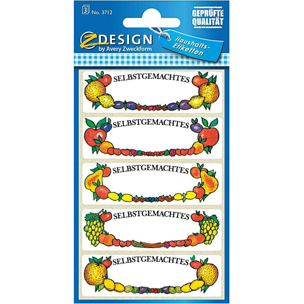 10x Z-Design, Etichette, Küchen Aufkleber