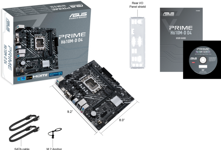 Image du produit ASUS PRIME H610M-D D4 (LGA 1700, Intel H610, mATX)