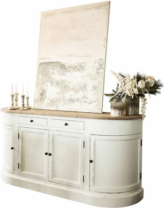 Produktbild Loberon Sideboard Louisiana antikweiss/braun (178 x 45 x 85 cm)