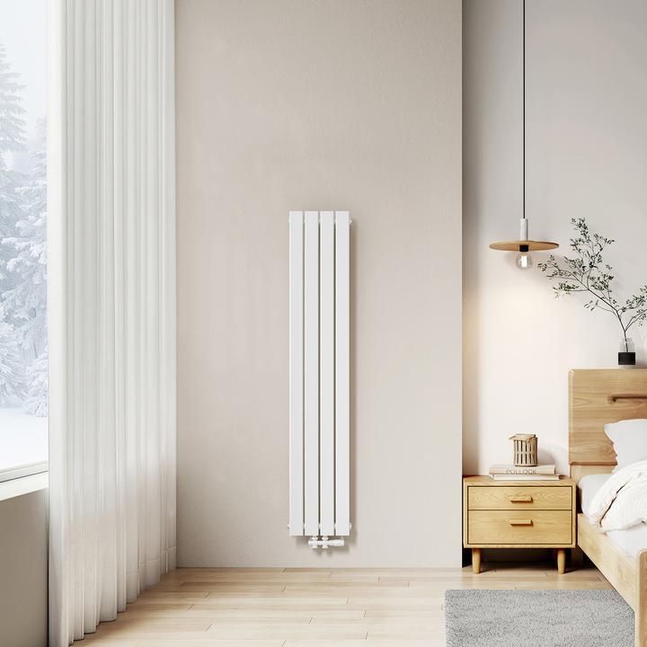 Produktbild Emke Heizkörper, Flachheizkörper mit Zentralanschluss, Weiss 160x30cm 889W Einlagig (889 W)