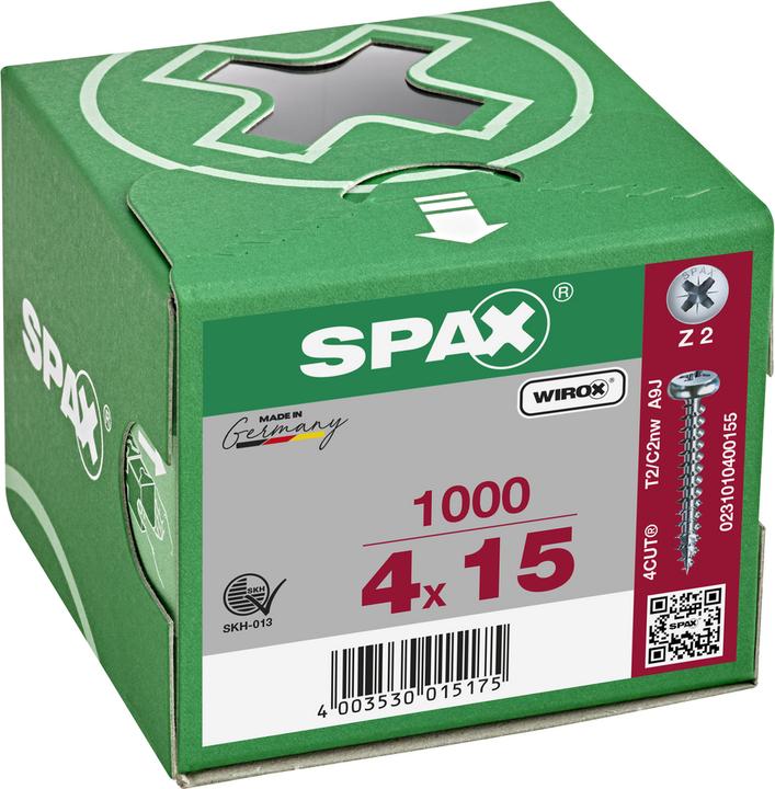 Actual product image Spax Half-Round Head Cross Recess Z2 Fully Threaded (1000 Screws per piece)