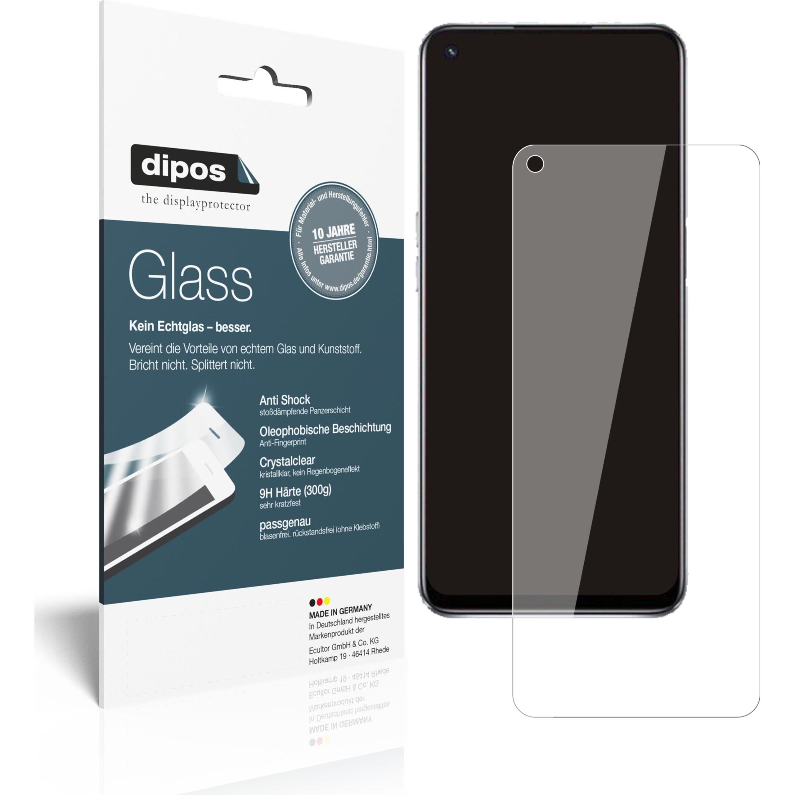 Dipos Displayschutz Anti-Shock (2 Stück, Oppo A74 5G), Smartphone Schutzfolie, Transparent